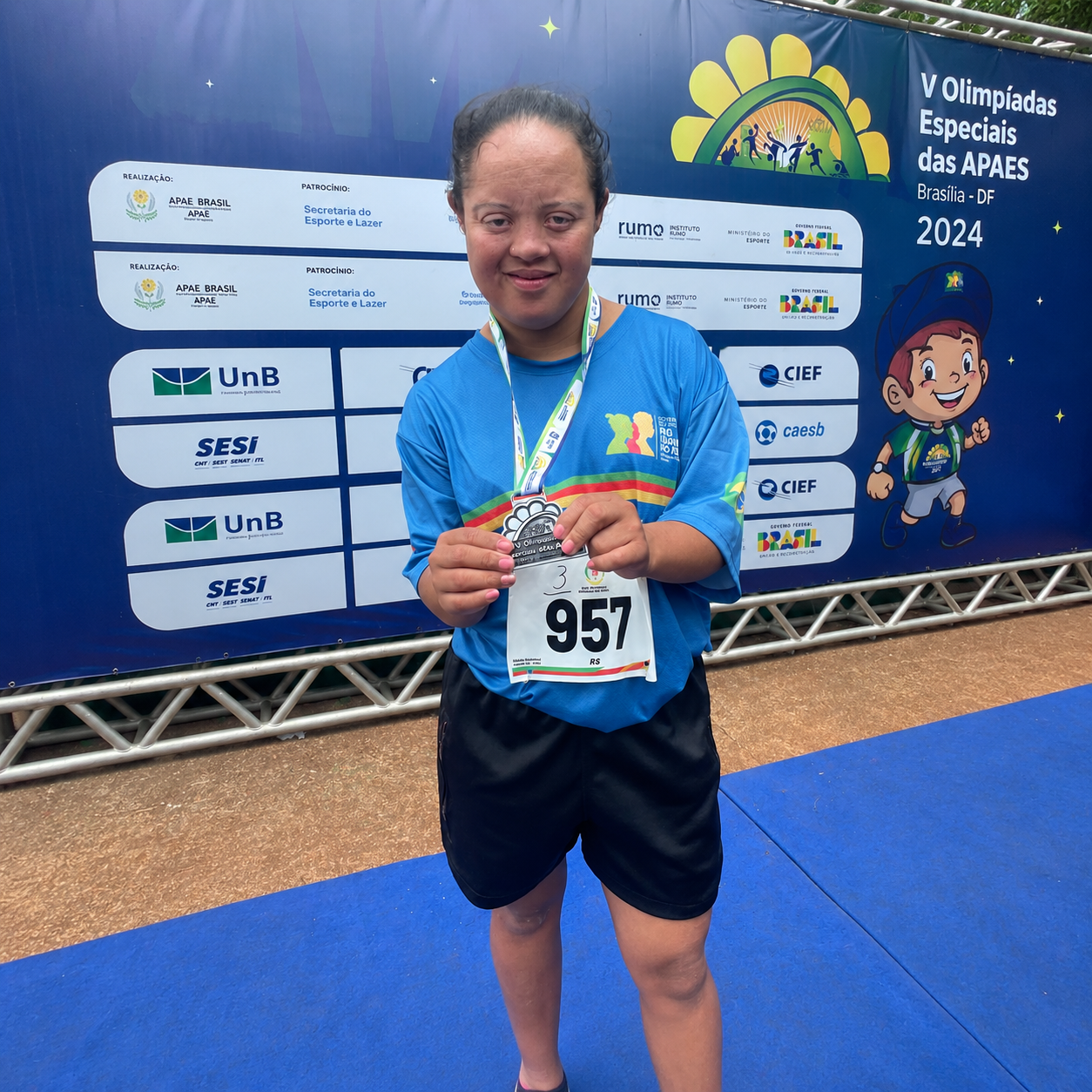 3º Lugar – Prova dos 100 metros Down